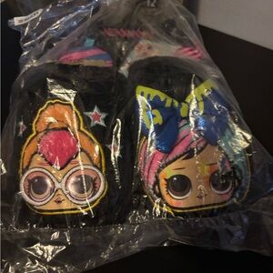Kids Cartoon Character Slippers - Black and Multicolor-L.O.L Surprise!